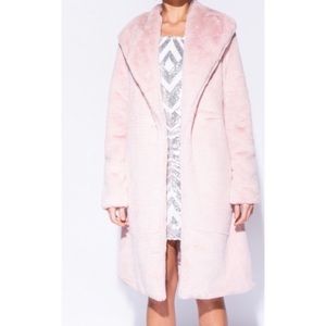 Glam Faux fur Blush Pink Jacket